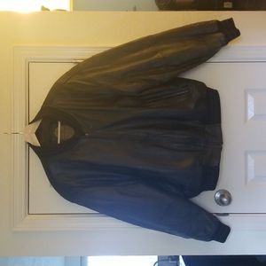 Members Only Men's Leather Bomber Jacket